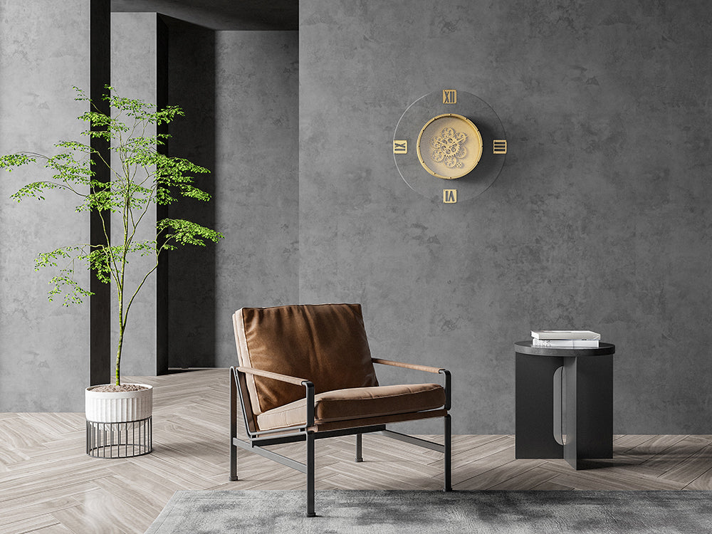 Cleo Contemporary Velvet Round Clock