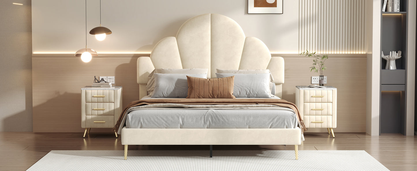 Somerset Modern Velvet Petal Bedroom Set