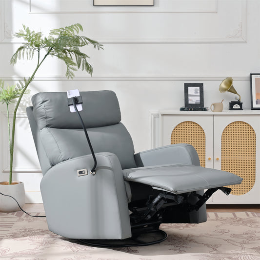 Luz Contemporary Power Swivel Rocker Recliner Chair with USB