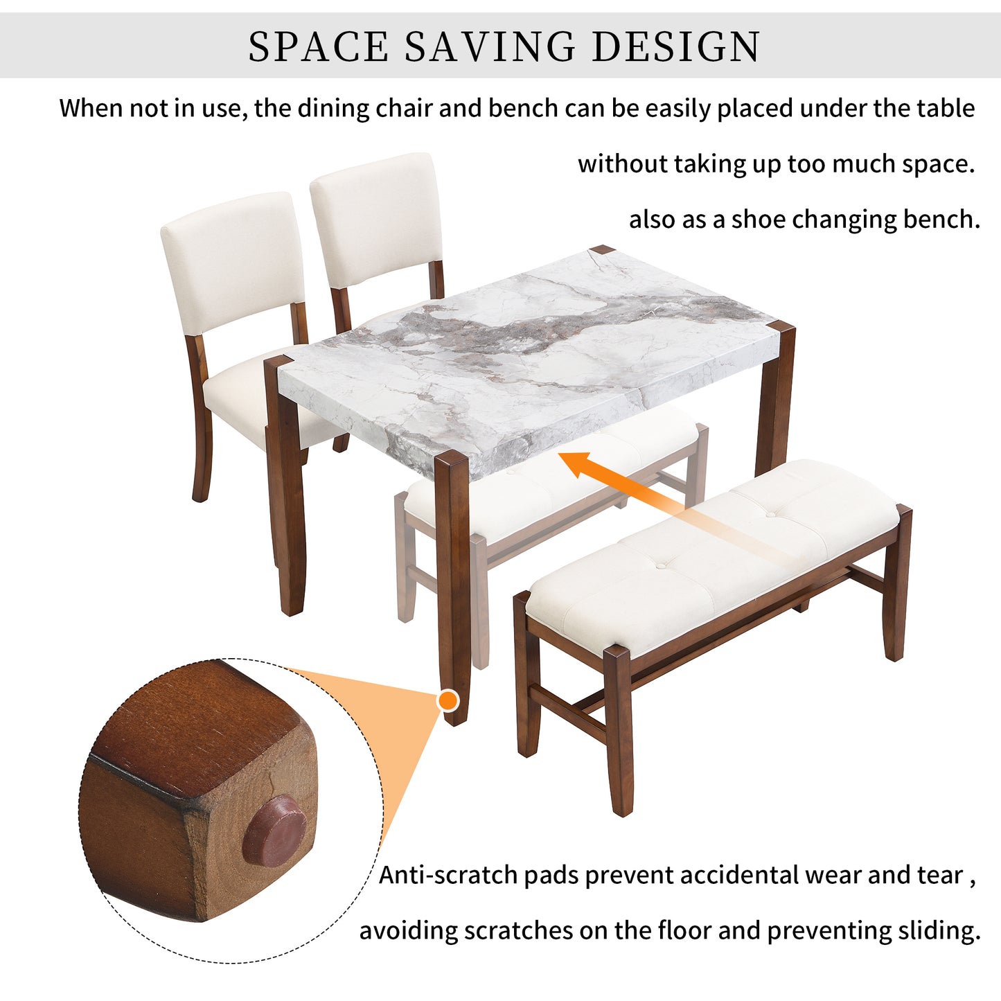 Lazzareschi Modern Marble Dining Set