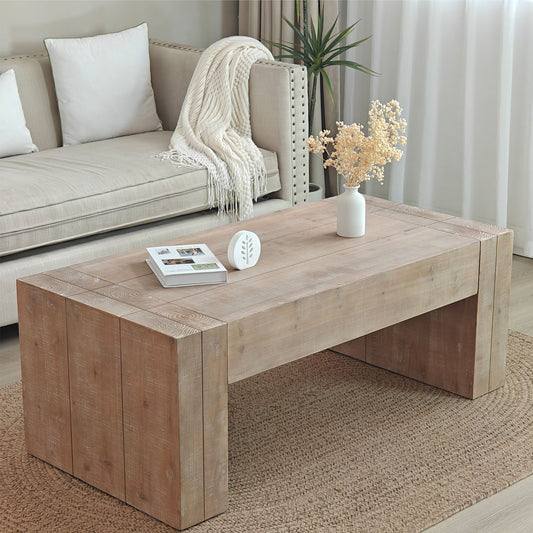 Ghivi Craftsman Rustic Wood Tea Table