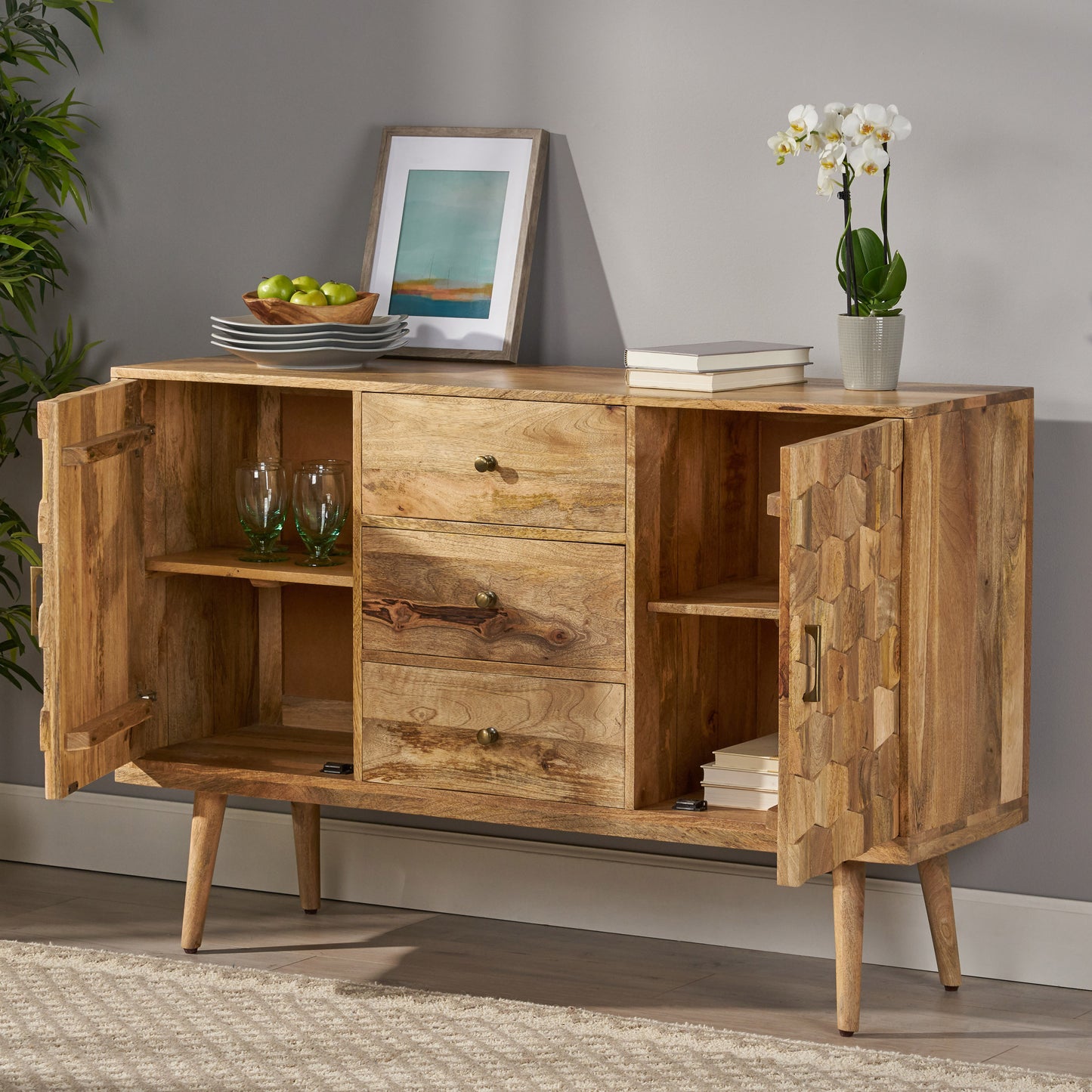 Niles Mid-Century Drawer Sideboard
