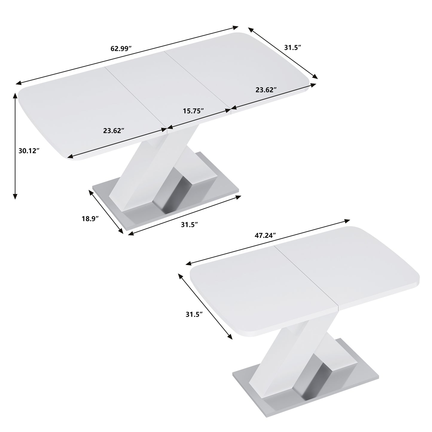 Irvington Modern Stretchable Dining Table