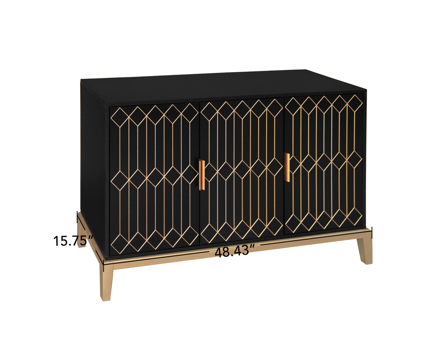 Emery Mid-Century Carved Line Storage Cabinet
