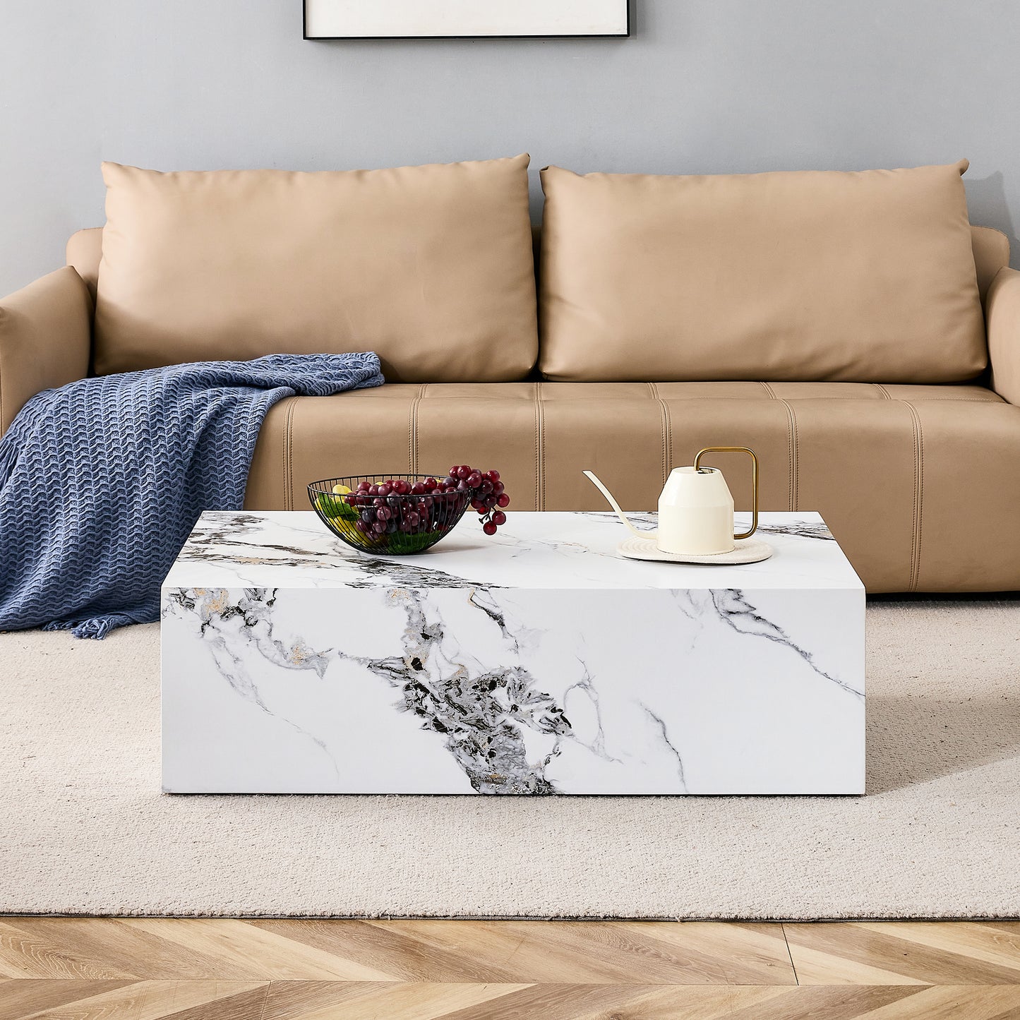 Kingsly Modern Marble Coffee Table