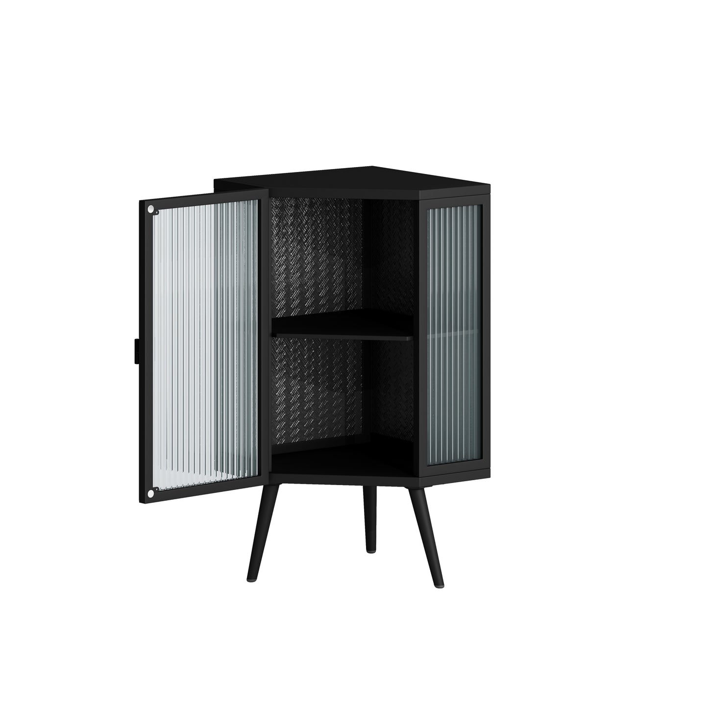 Kingsly Modern Tempered Glass Cabinet