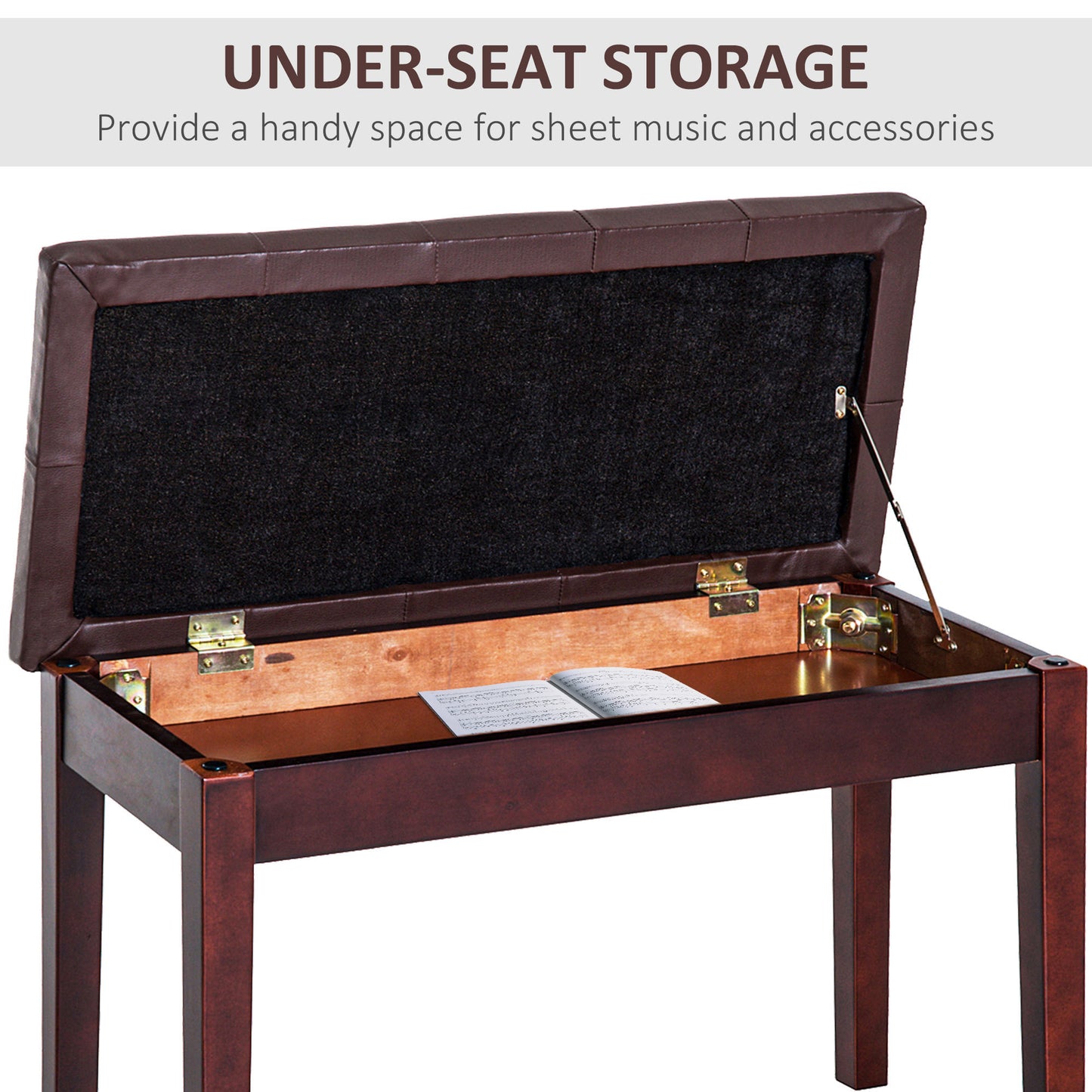 Marites Mid-Century Leather Duet Bench