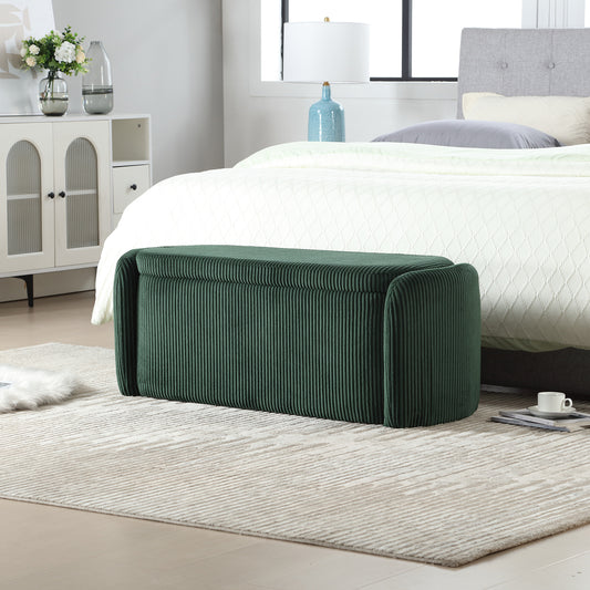 Elmcrest Contemporary Emerald Storage Ottoman