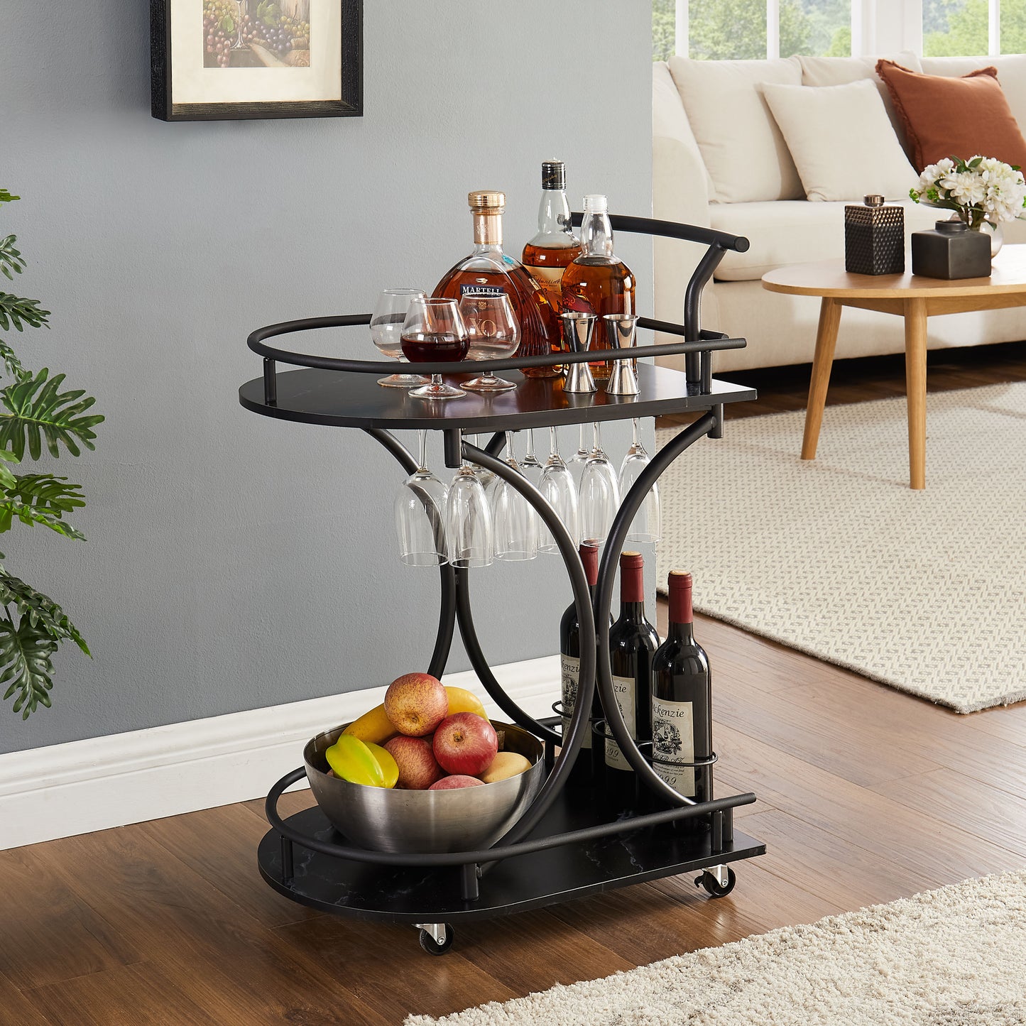Justo Industrial Retro Beverage Wine Rack