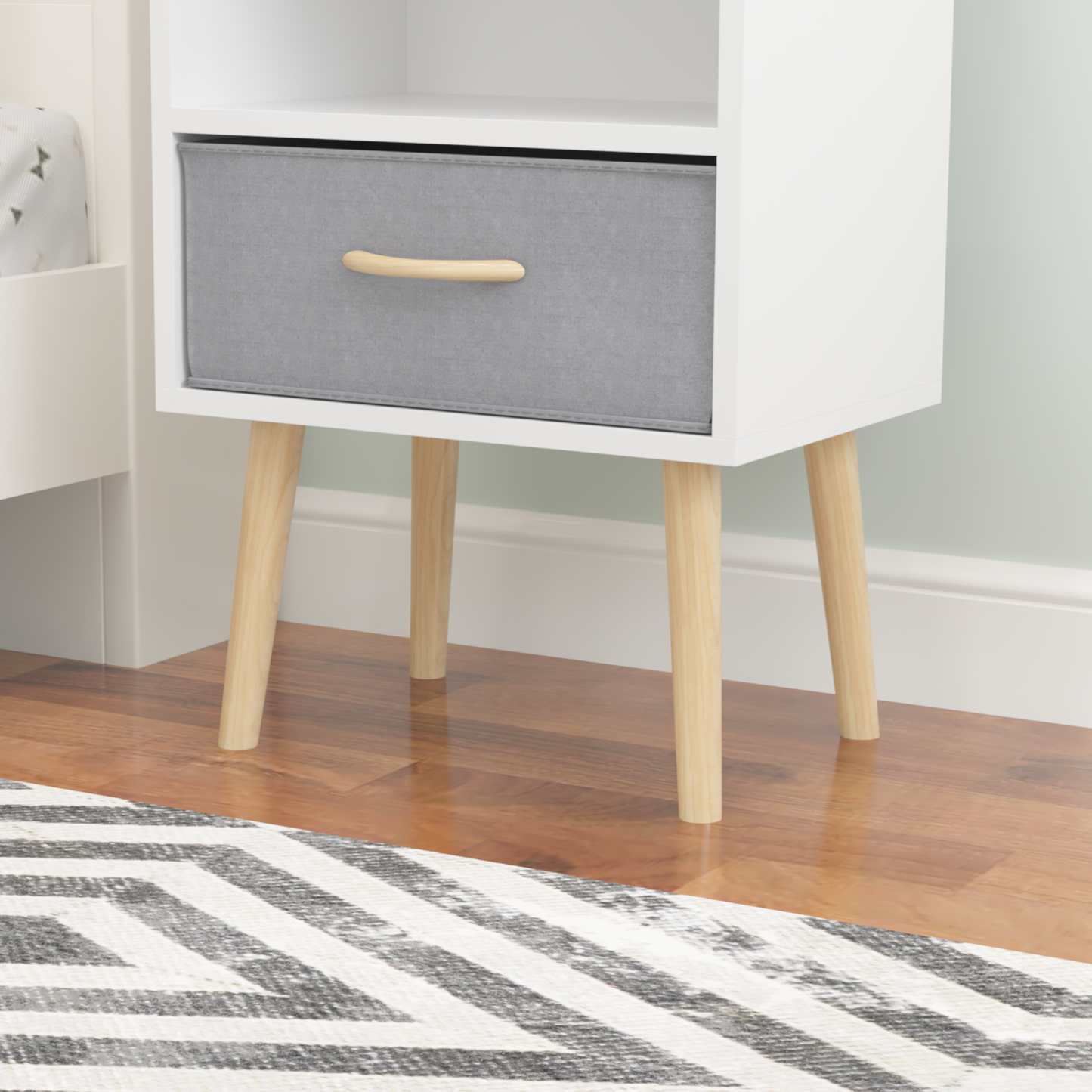 Jiron Contemporary Fabric Drawer Nightstand