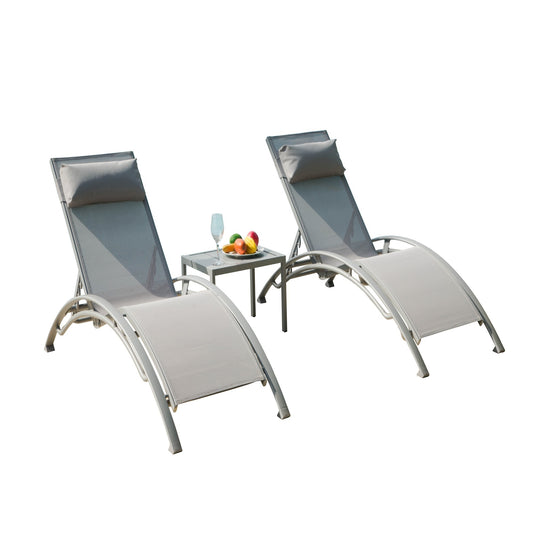 Jiron Modern Aluminum Outdoor Lounger