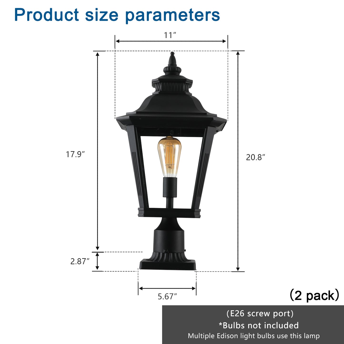 Mission Traditional Glass Column Headlights