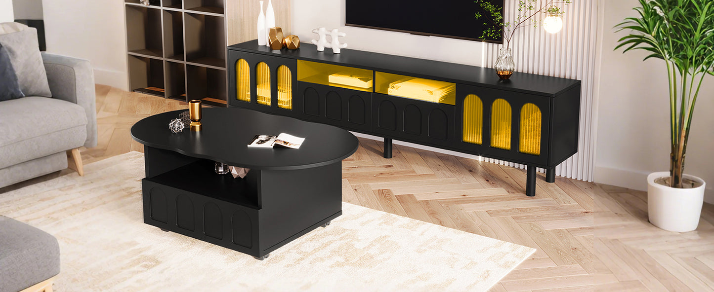 Kingsly Contemporary ON-TREND LED TV Stand
