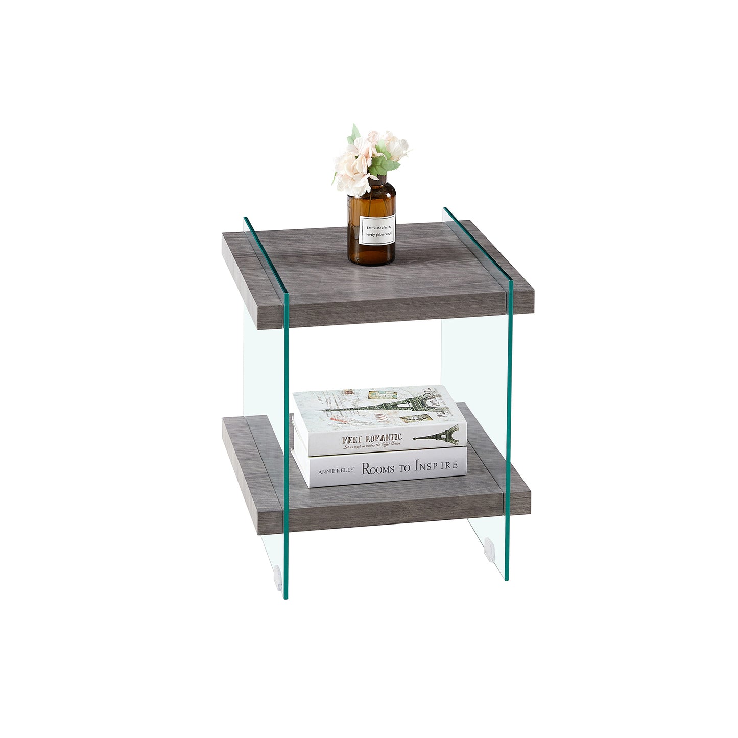 Oakridge Modern Sleek Glass Side Table