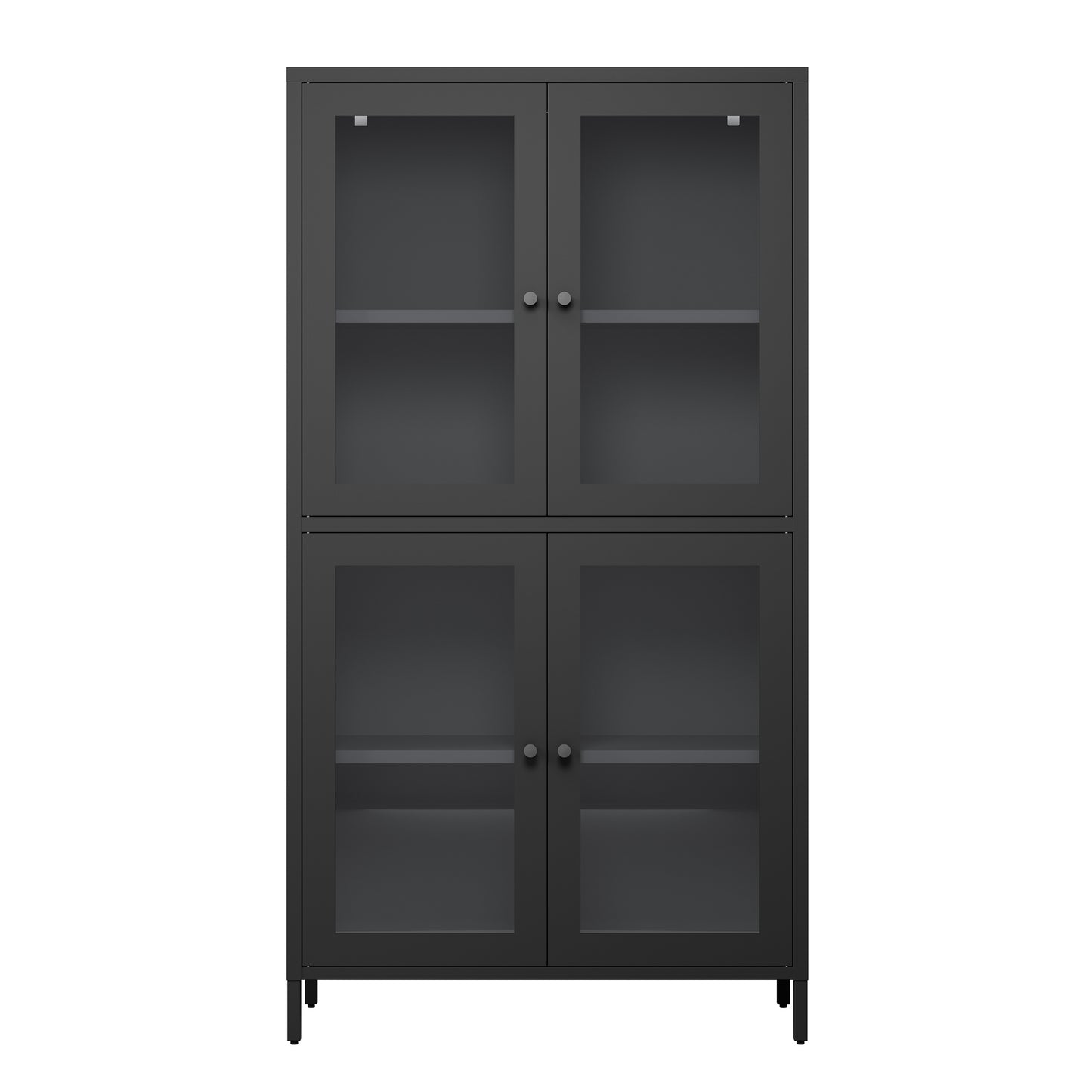 Elmcrest Modern Metal Glass Cabinet
