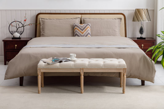 Oakridge Mid-Century Upholstered Tufted Bench