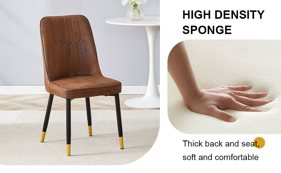 Justo Contemporary Velvet Metal legs Dining Chairs