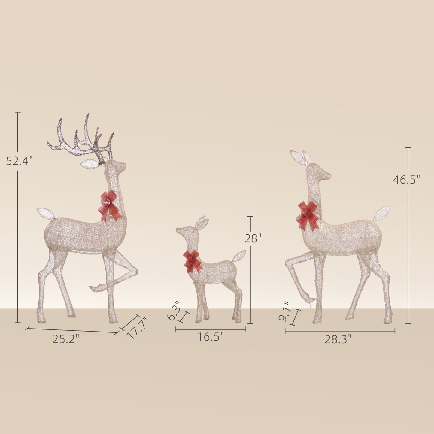 Cleo Contemporary Lighted Christmas Deer