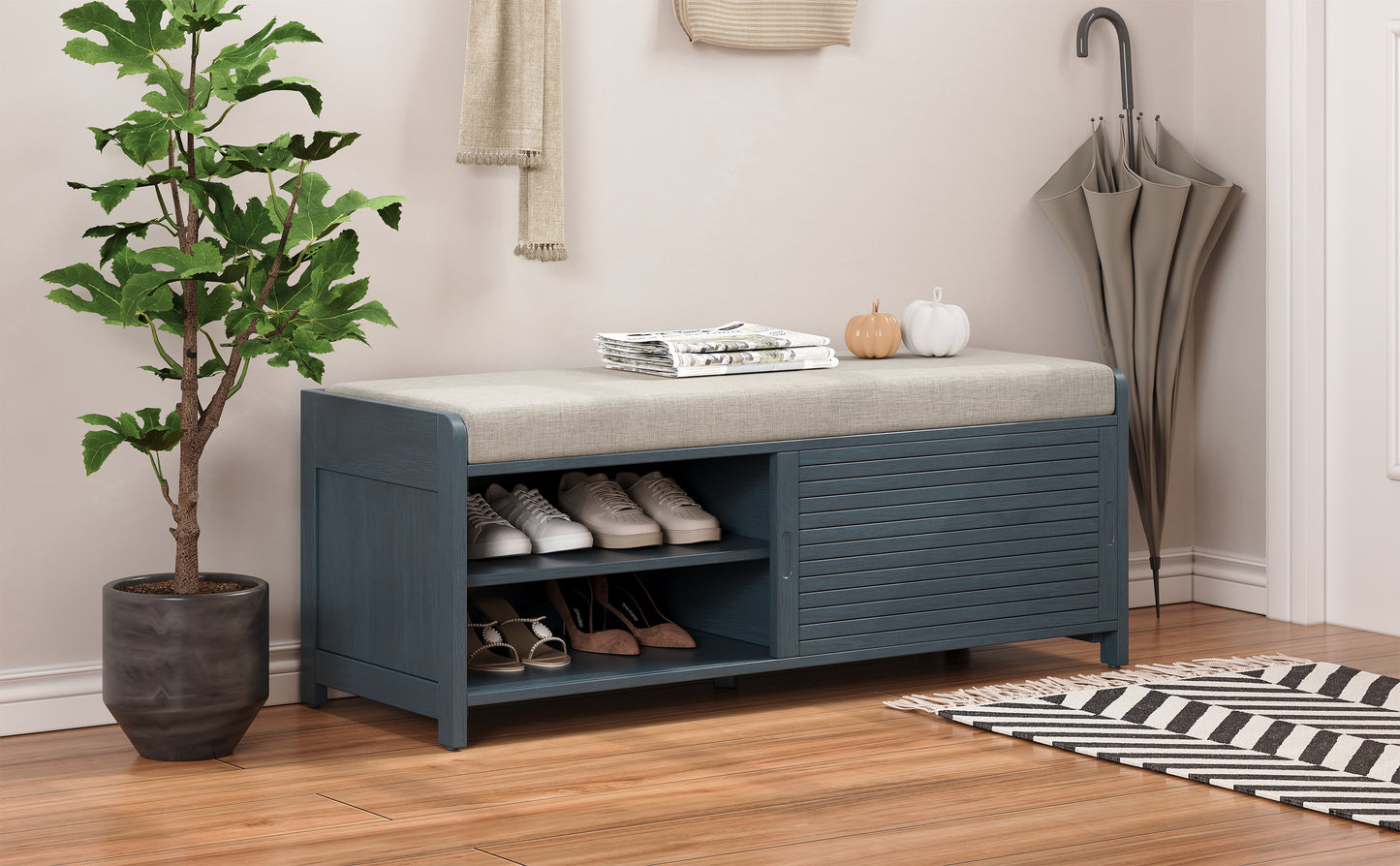 Lula Modern Shutter Storage Bench