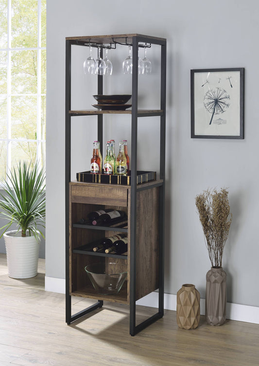 Sonoma Modern Weathered Oak Finish Wine Rack