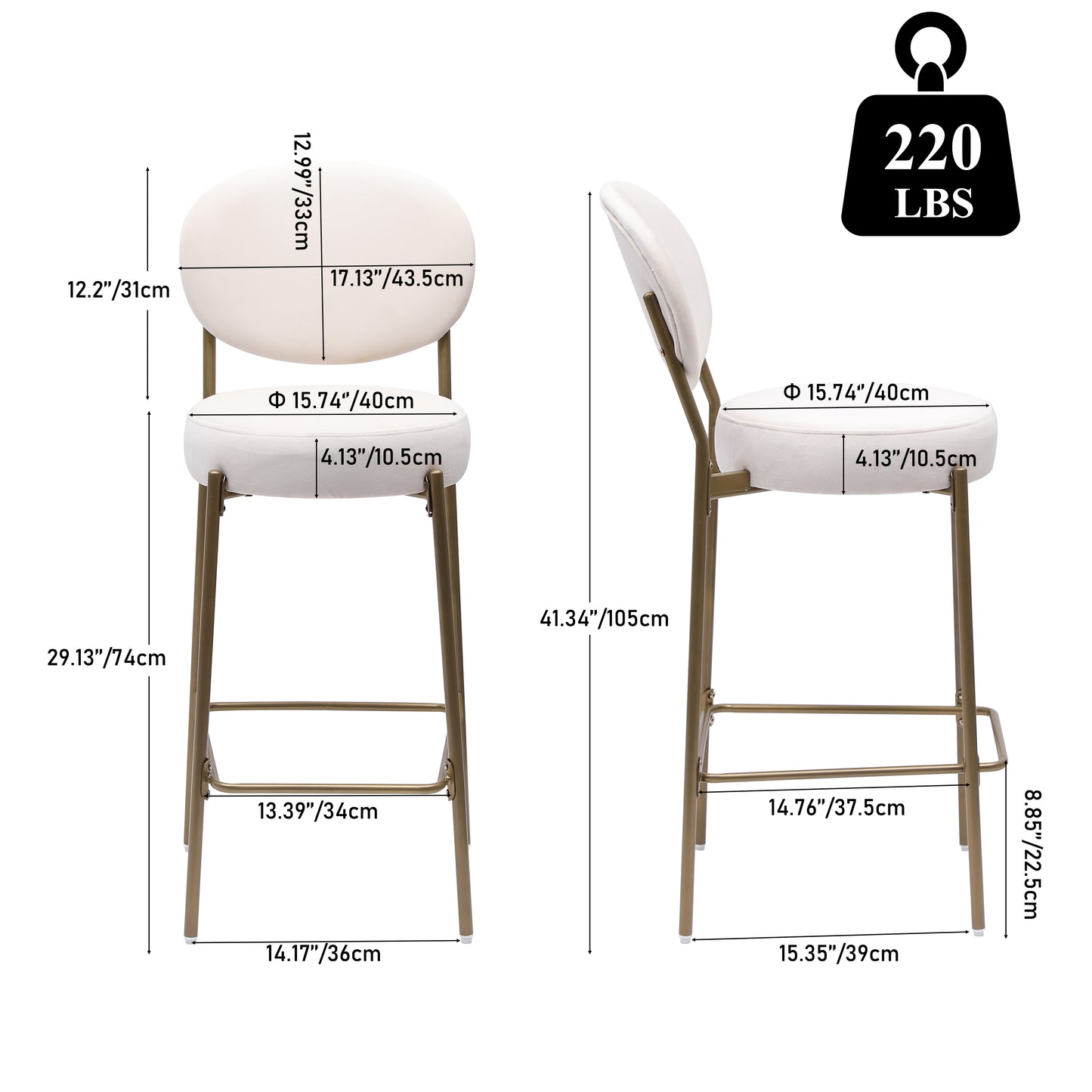 Irvington Modern Upholstered Velvet Stools