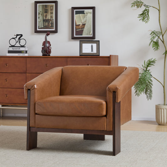 Westport Mid-Century Faux Leather Chair