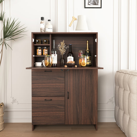 Kingsly Modern Foldable Desk Cabinet