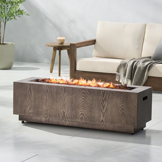 Marites Industrial Iron Wood Propane Firepit