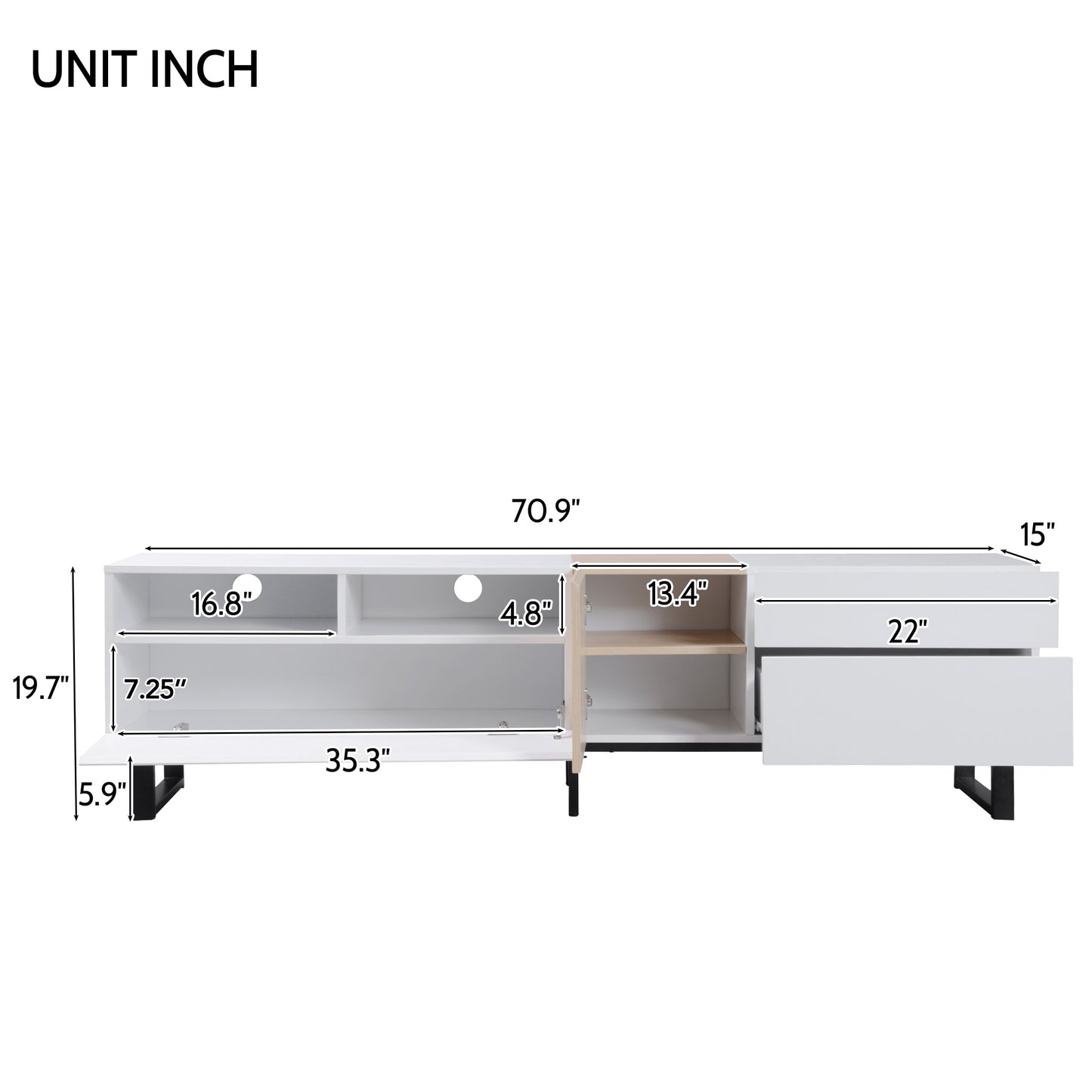 Marites Modern Drop Down Media Entertainment Table