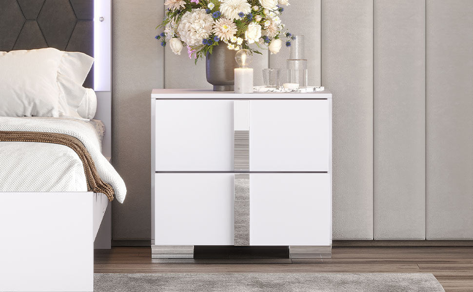 Mission Contemporary Mirrored Elegant Nightstand
