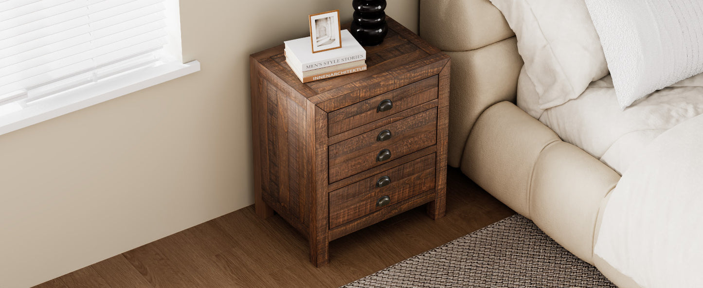 Ghivi Craftsman Rustic Nightstand