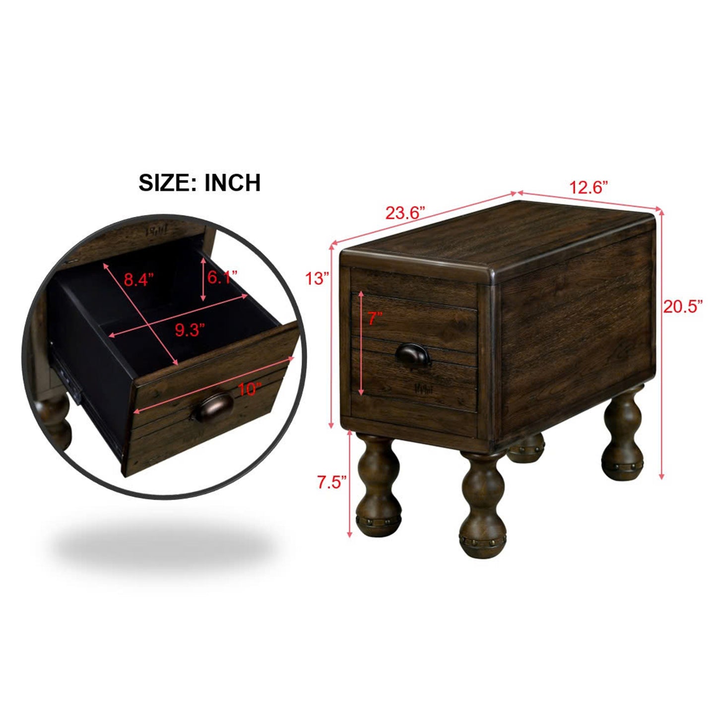 Niles Craftsman Solid Wood Side Table