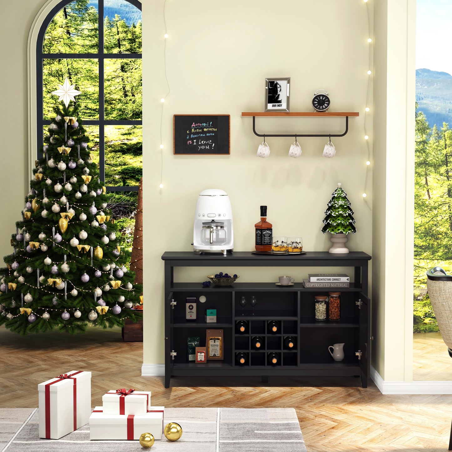 Emery Modern Classic Storage Buffet Cabinet