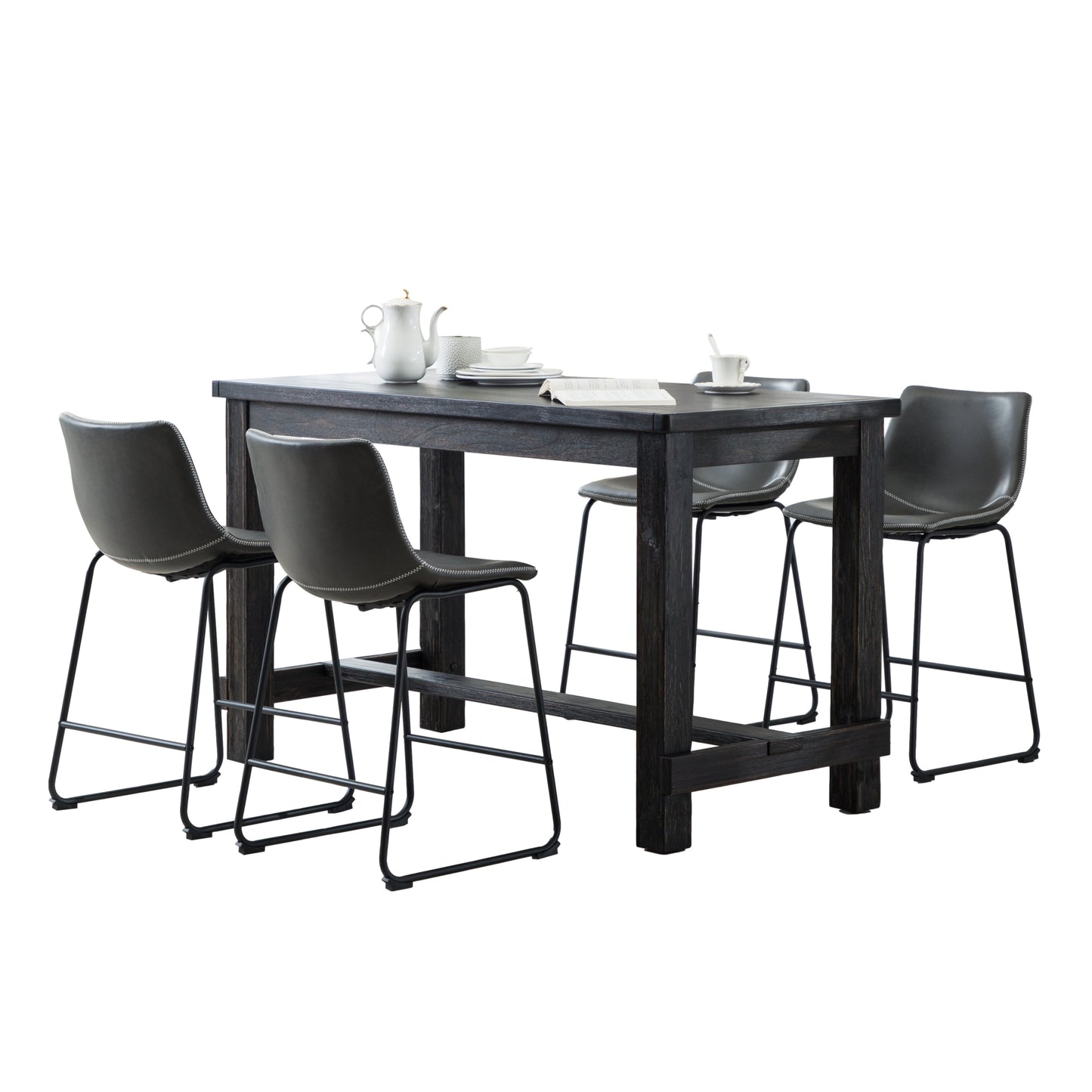 Elmcrest Contemporary Velvet Classic Dining Set