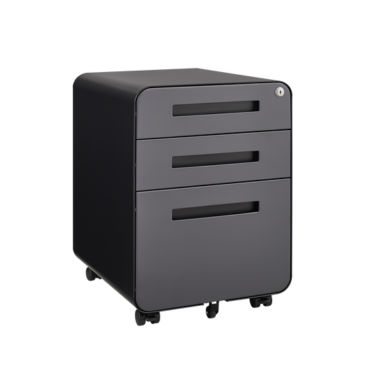 Fitch Modern Rounded 3 Drawer Mobile Filing Cabinet
