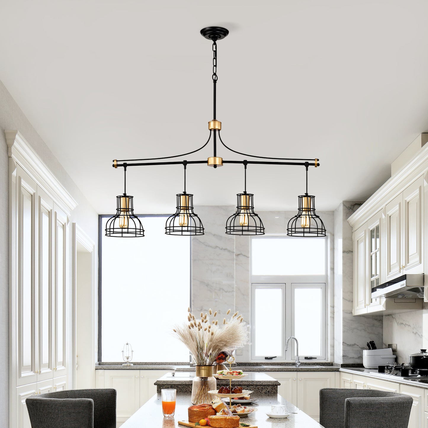Jiron Industrial Farmhouse Linear Chandelier