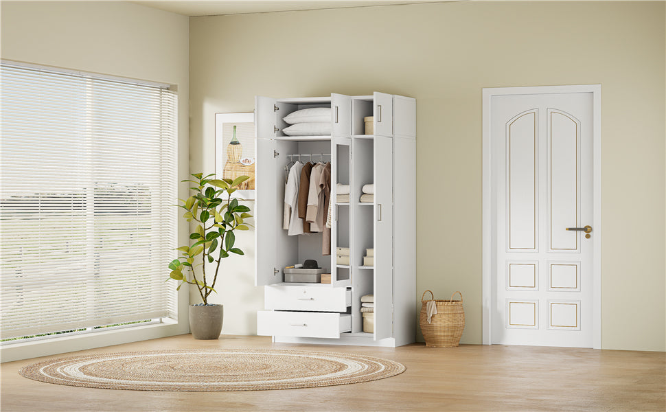 Elmcrest Contemporary Classic Mirror Wardrobe