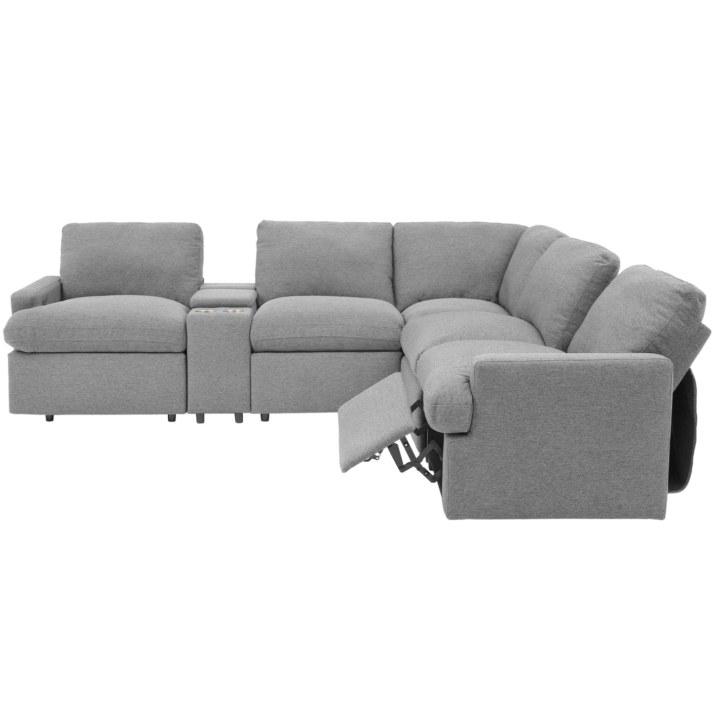 Marcel Contemporary Velvet Recliner Sectional