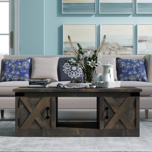 Niles Craftsman Barnwood Finish Coffee Table