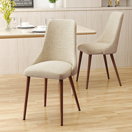 Elmcrest Modern Fabric Armless Dining Chairs
