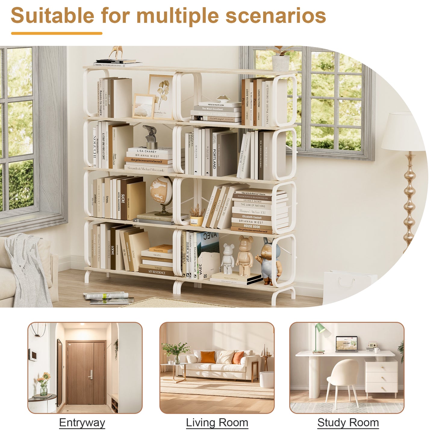 Marites Industrial Open Bookshelf Metal Frame
