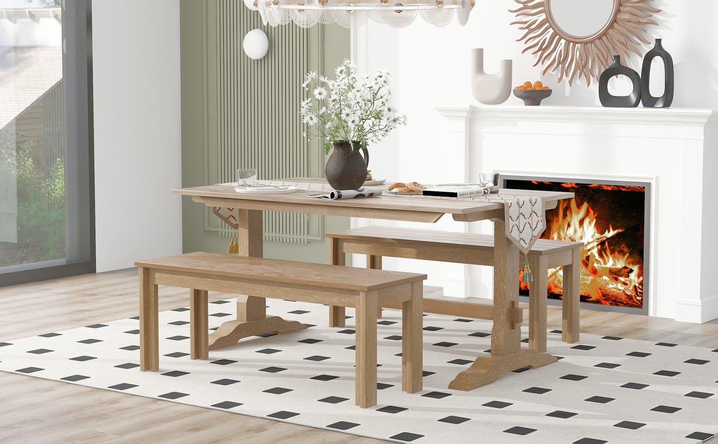 Mission Modern Trestle Dining Set