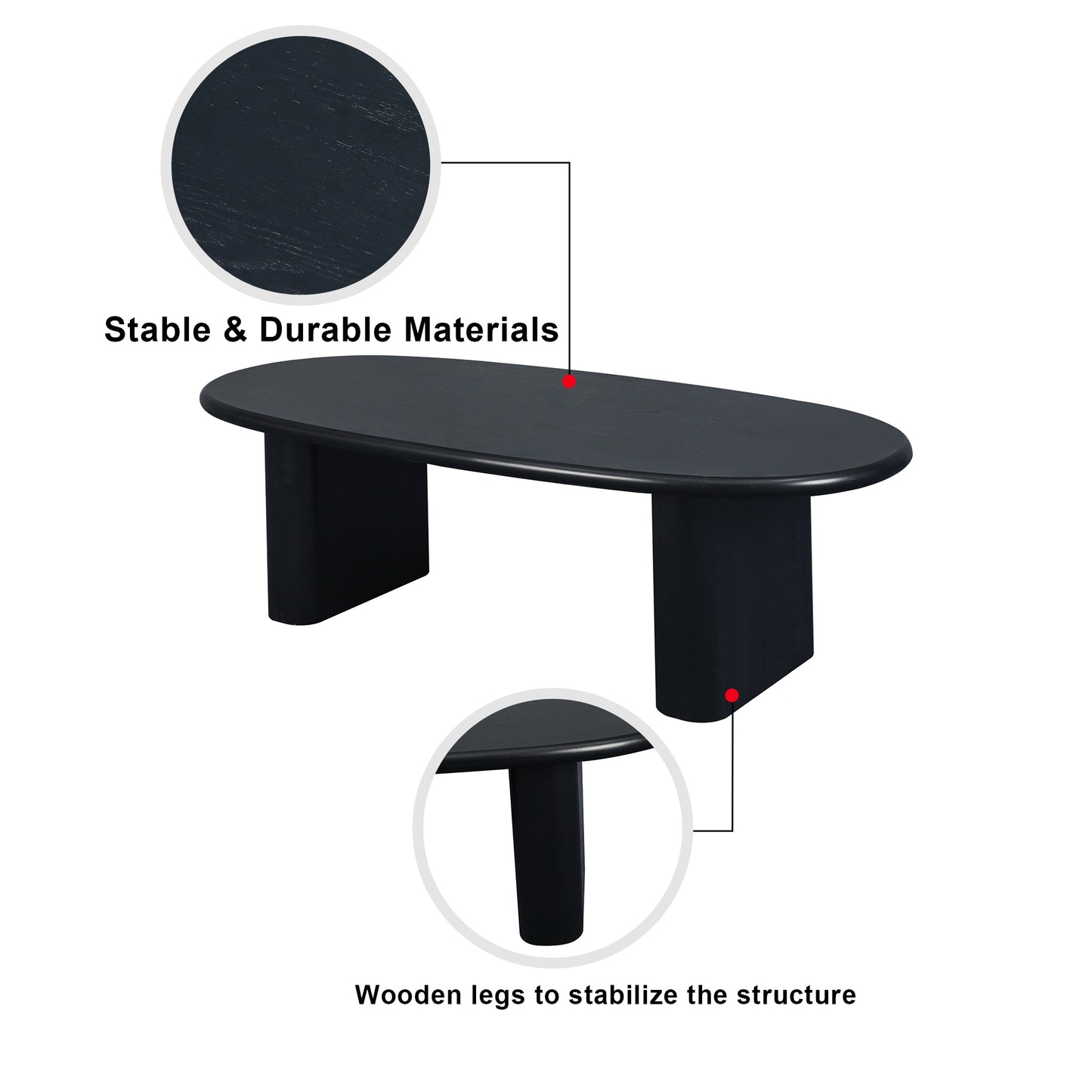 Centerville Modern Tapered Black Coffee Table