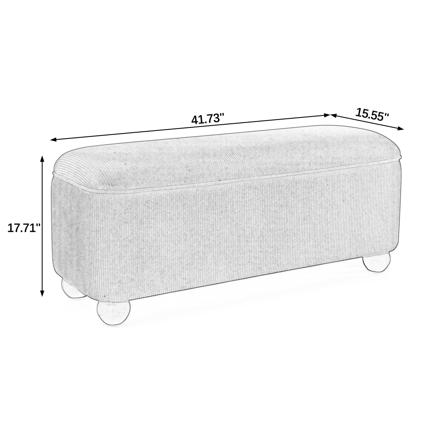 Silverleaf Modern Flannelette Fabric Ottoman Bench