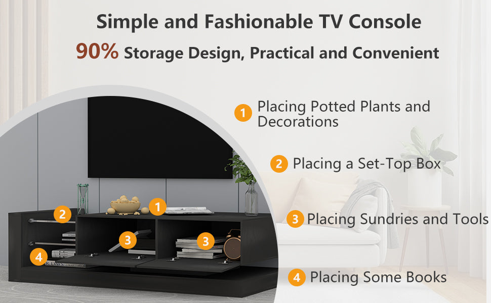 Fremont Modern TV Console with RGB LED Lights