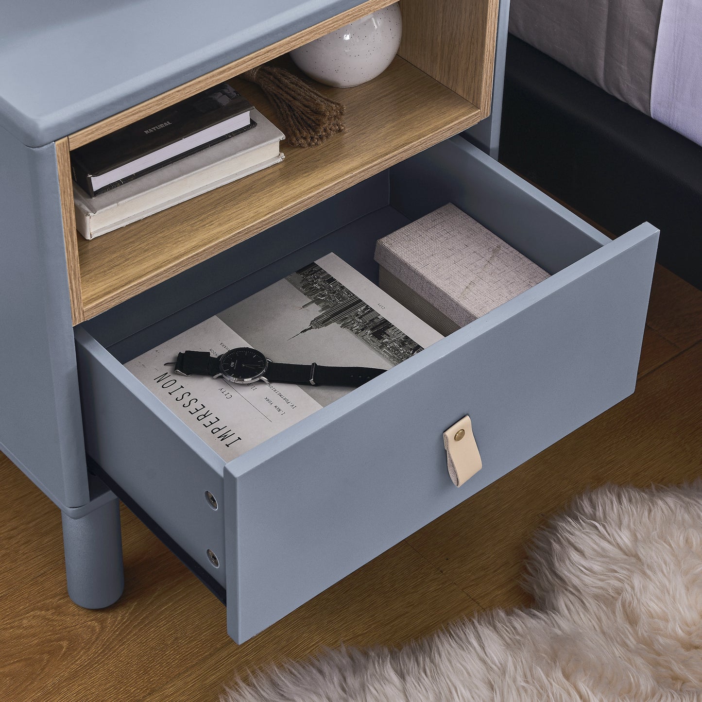 Jiron Modern Compact Drawer Table