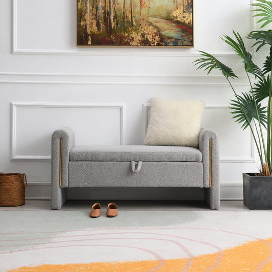 Warmsprings Modern Upholstered Storage Bench