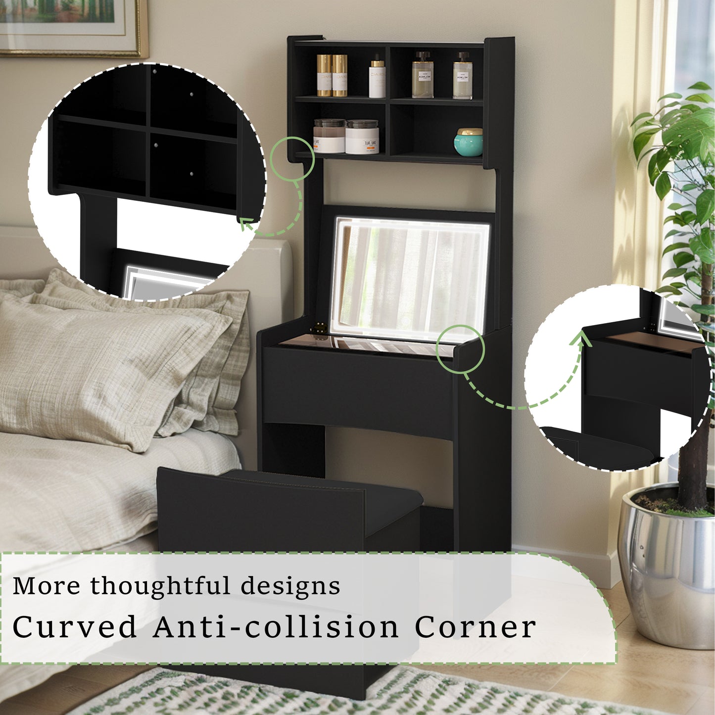 Irvington Contemporary Velvet Dressing Table
