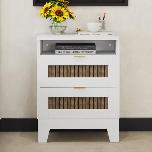 Silverleaf Craftsman Farmhouse Nightstand with 2 Drawers