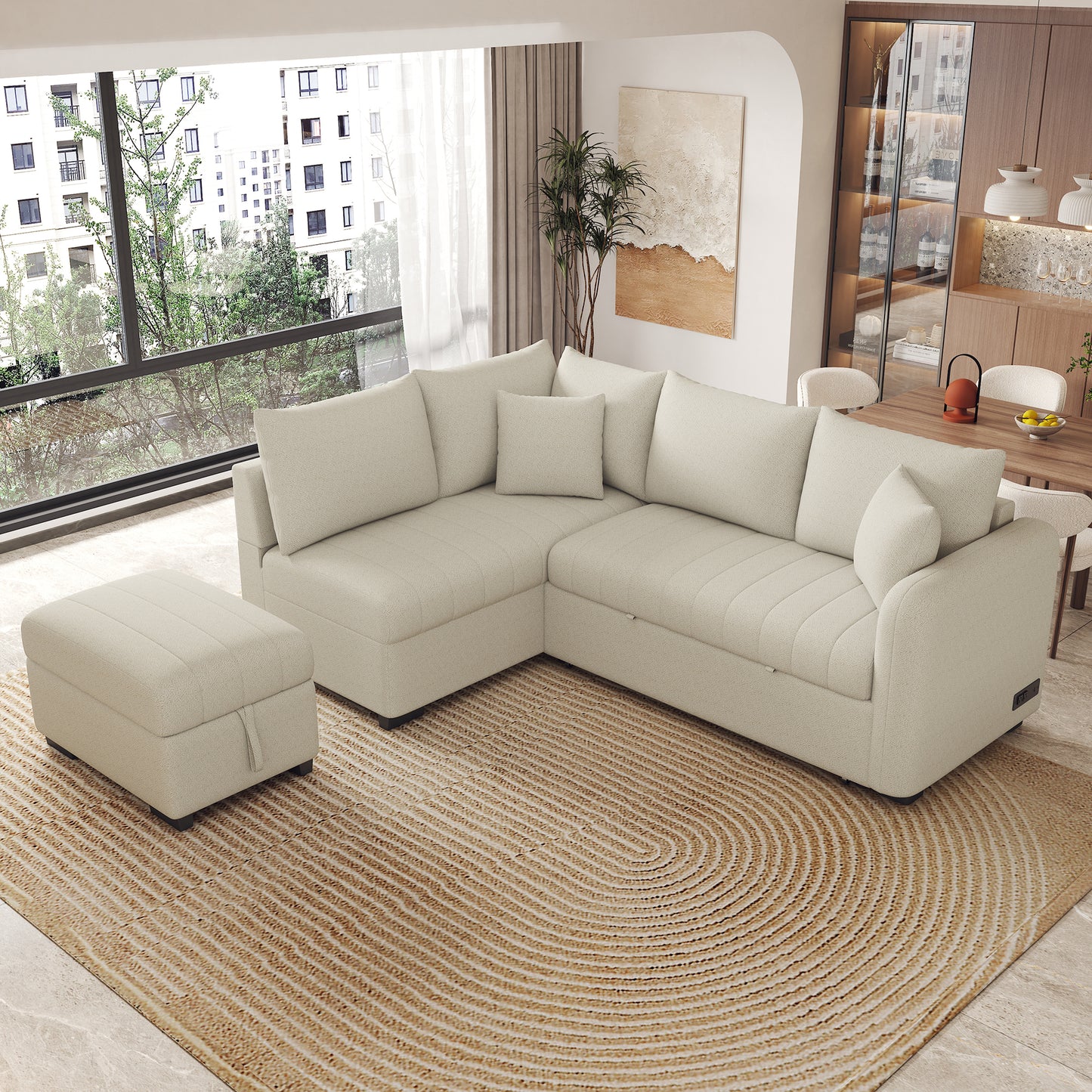 Justo Contemporary Upholstered Sofa Bed